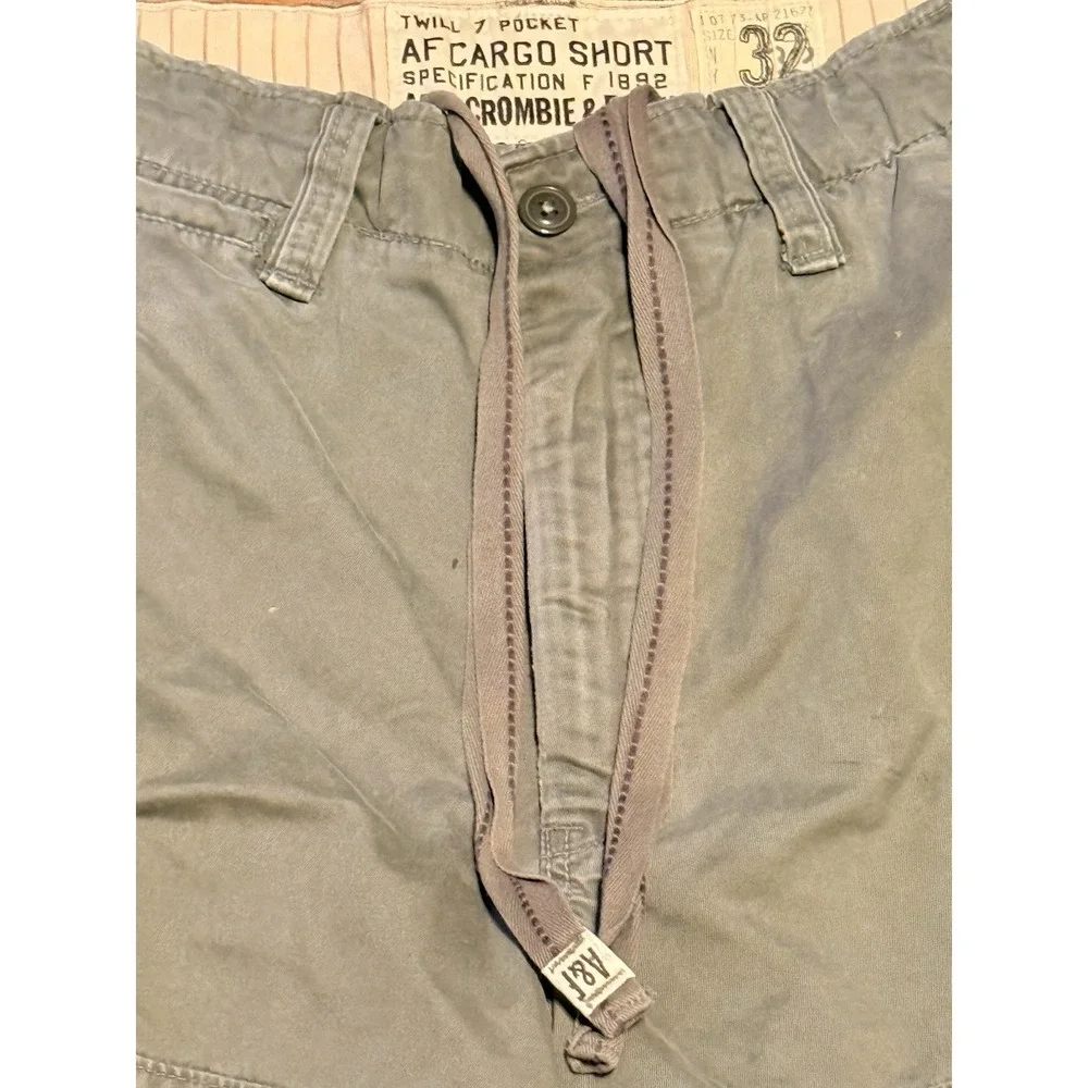 Abercrombie & Fitch AF Cargo Shorts Gray Military Utility Cotton Grunge *SZ 32